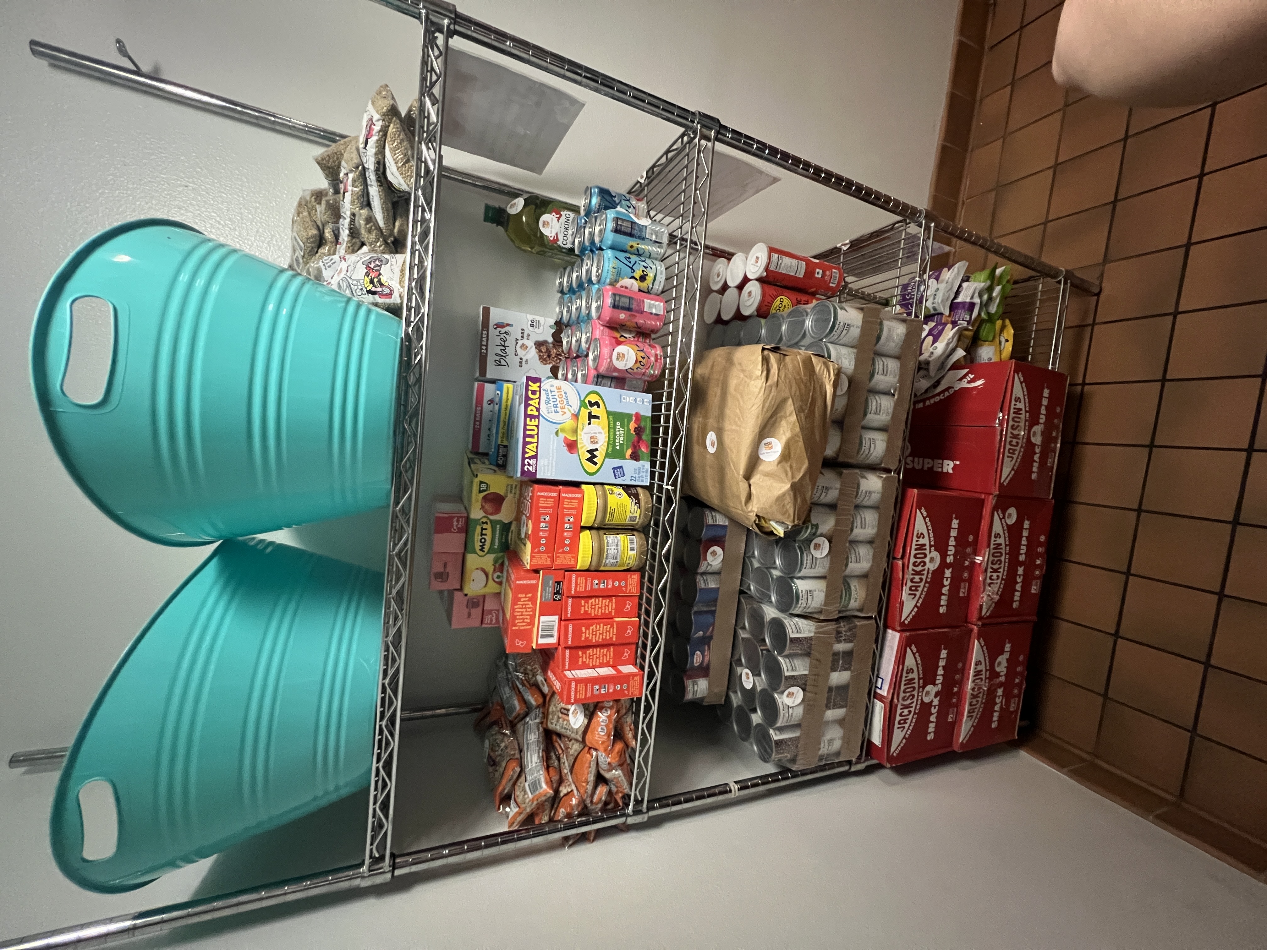 Pantry stocked with allergen-free food from partners